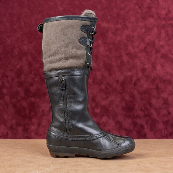 UGG Women Belcloud Shearling Lined Waterproof Suede Leather Knee Boots 5.5 - Picture 10 of 10